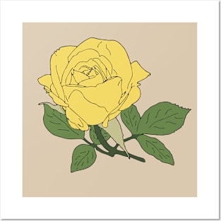 yellow rose Posters and Art